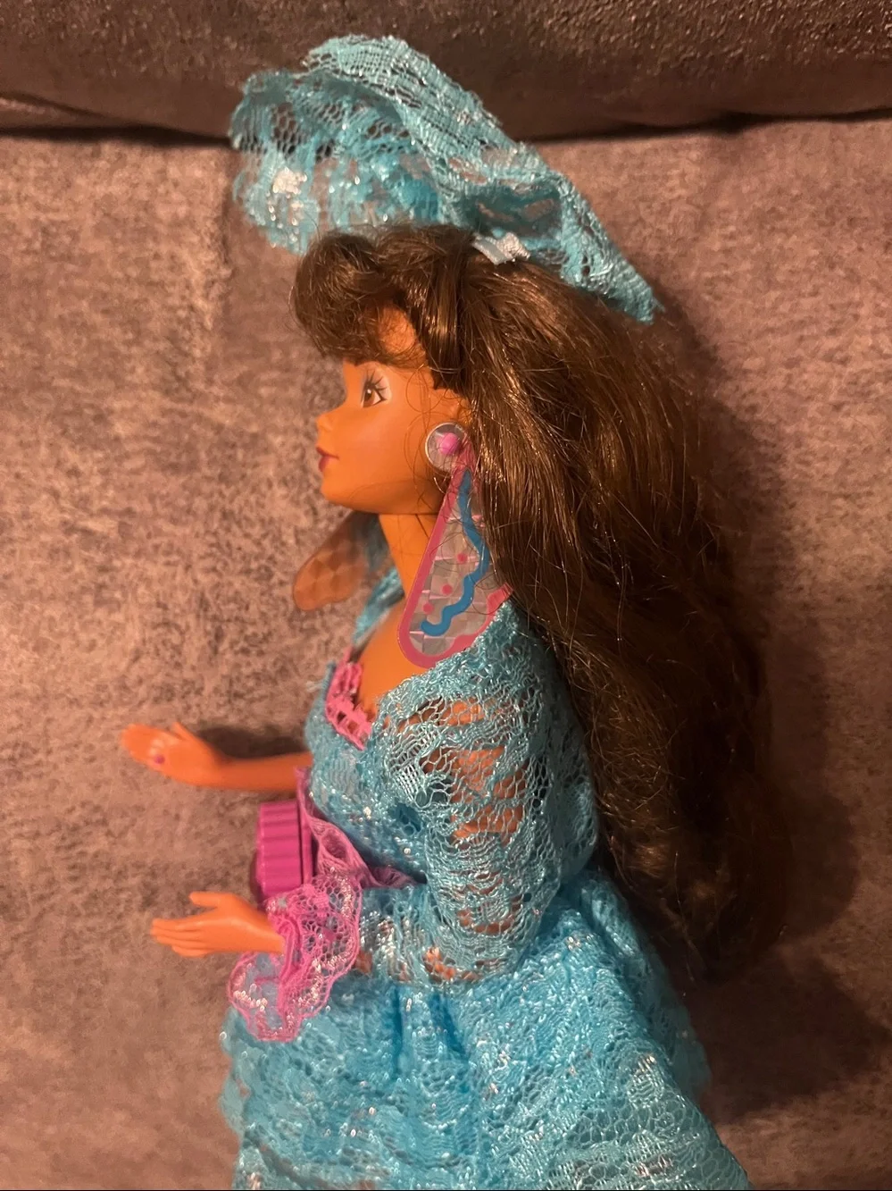 Vintage 1990 Mattel Lights and Lace Teresa Barbie Doll #9727- Rare Steffie Face